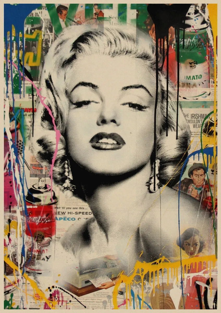 Marilyn Monroe Ретро плакат крафт-бумага бумажный настенный стикер настенное искусство