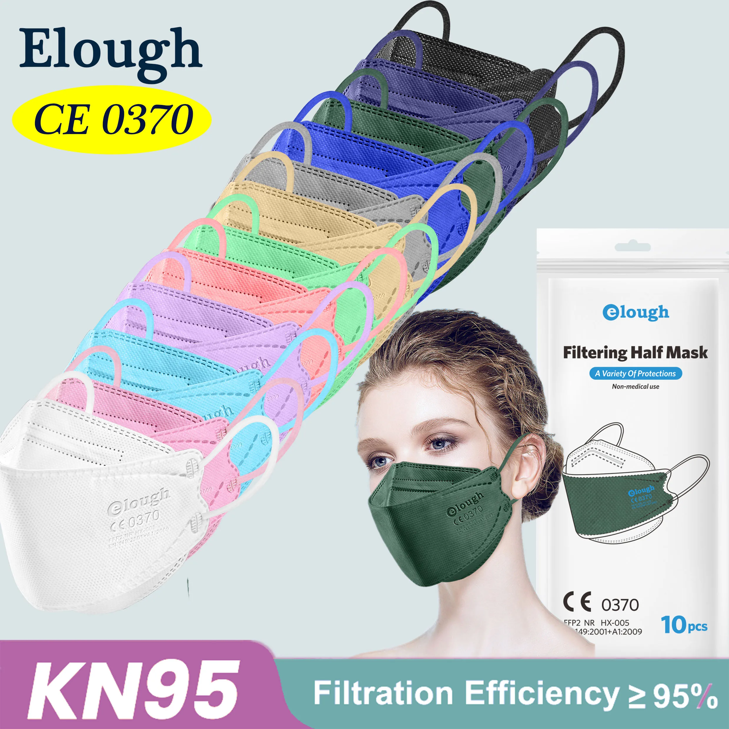 Elough FFP2 маска для рыбы 4 слойная Mascarilla fpp2 Homologada Корейская сертифицированная