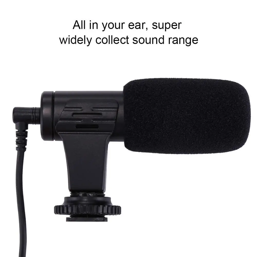 

3.5mm Audio Stereo Filmmaking Recoding Photography Interview Microphone for Vlogging Video DSLR &DV