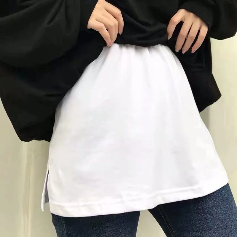 

Sweater Bottoming Artifact Hem Slim White Dress Inner Wear Overlapping Skirt Cover Butt Small Fart Curtain Bottoming Skirt Women