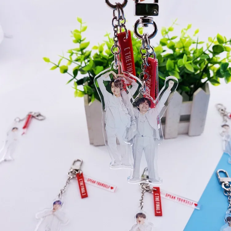 

Wholesale Kpop Bangtan Boys Love Yourself Speak Yourself Final Key Chain Accessories Key Ring Cute Transparent Acrylic Keychain