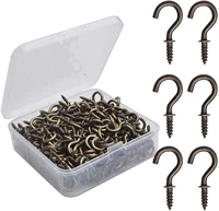 300pcs 21mm antique bronze ceiling screw in hooks cup hooks light hooks with a box for wall hanging plants mug art decorations