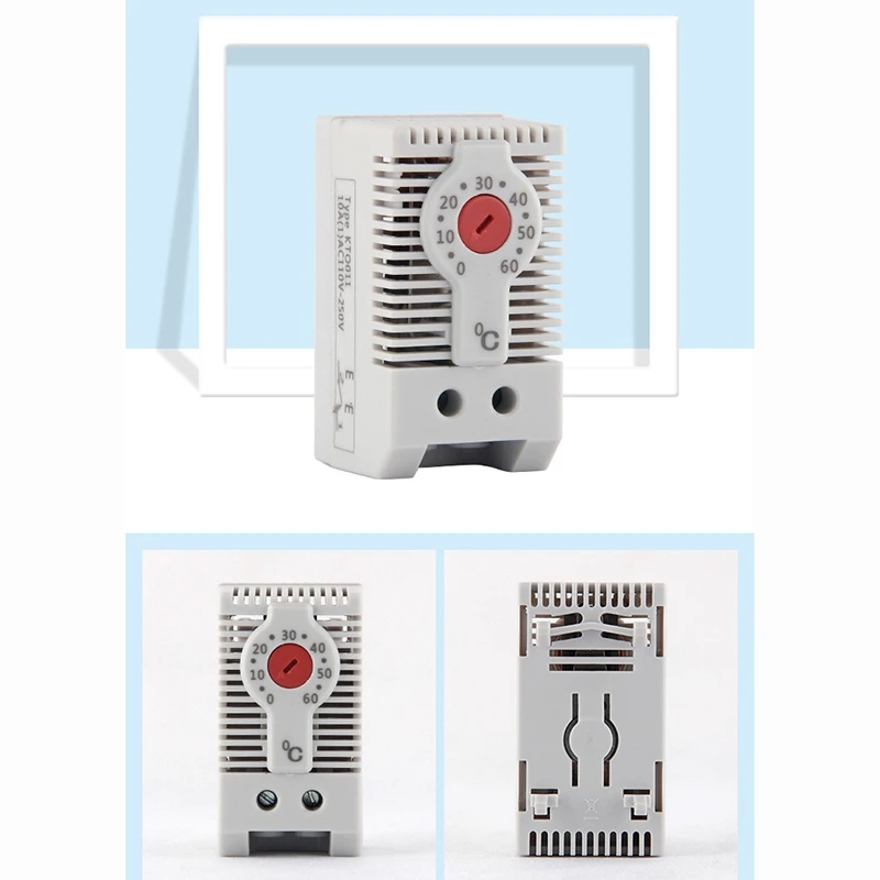 

KTO011 Normally Closed NC Adjustable Mechanical Temperature Controller Cabinet Thermostat Din Rail,for Heating Use