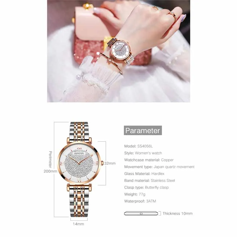 NAKZEN Fashion Quartz Ladies Watch Stainless Steel Women Watches Luxury Wrist Watch Top Brand Clock Life Waterproof Reloj Mujer enlarge