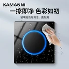 Настенный сенсорный выключатель KAMANNI, Универсальный стандартный переключатель из закаленного стекла, 1 клавиша, 1 канал, источник питания