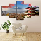 Пагода горы Фудзи, Картина на холсте, пейзаж, плакат, Современное украшение для дома, гостиной, настенная живопись