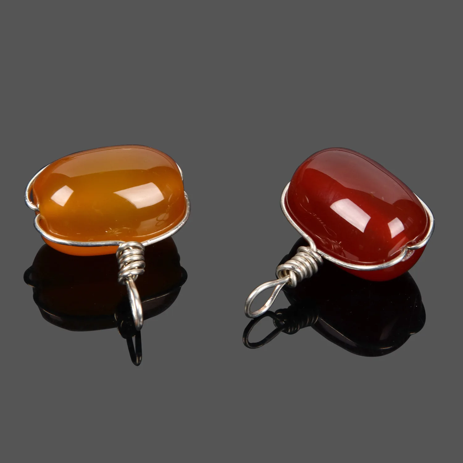 Natural Stone Yellow White Agate Carnelian Barrel shape Beads Wire Reiki Pendant Handmade for Necklace Men Women Jewelry | Украшения и
