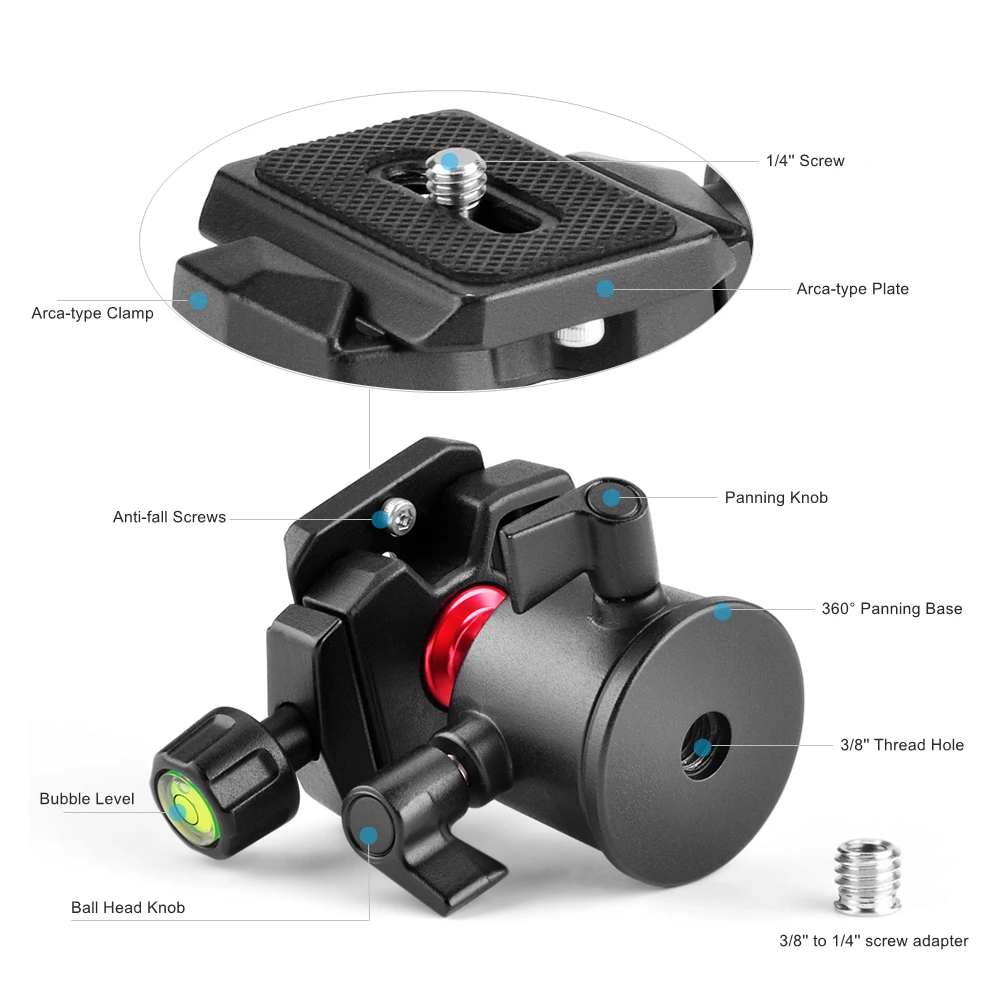 Настольный мини настольный дорожный штатив из алюминиевого сплава с шаровой