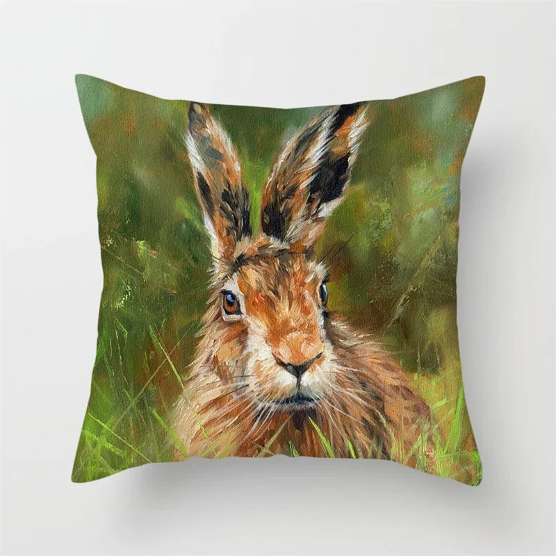 Fuwatacchi масляная живопись наволочка с животными для домашнего дивана Декор лошади