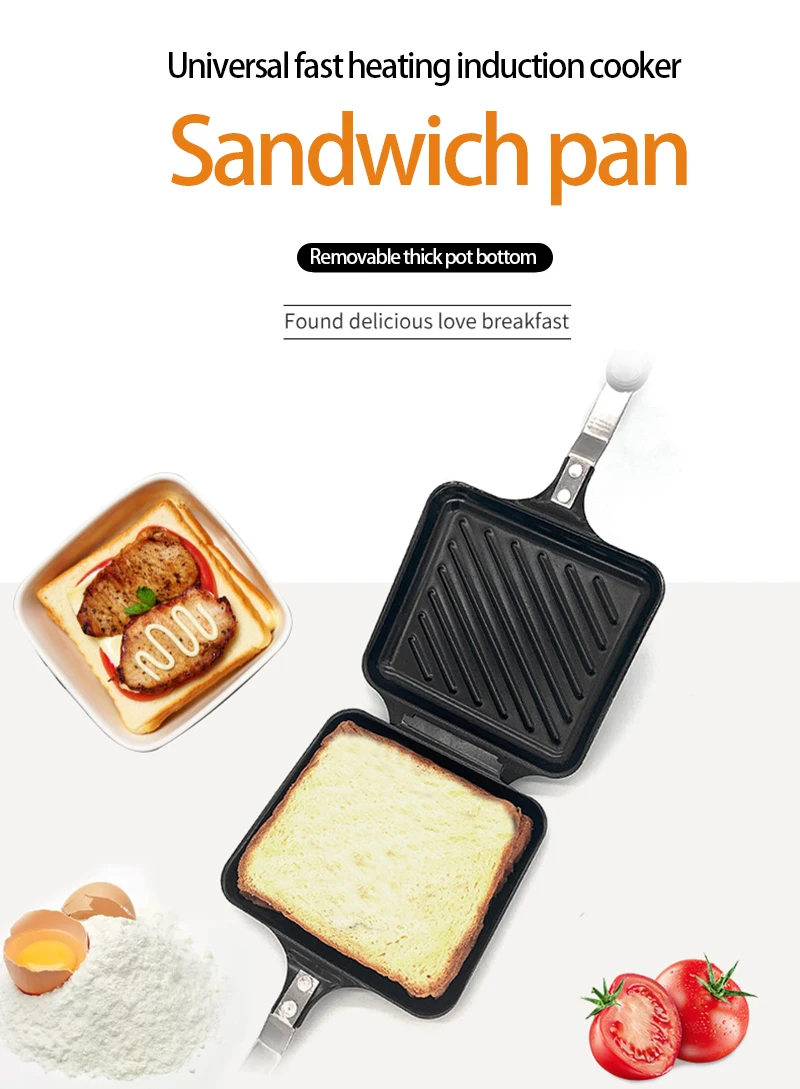 

Non-Stick Sandwich Maker Iron Bread Toast Breakfast Machine Toast Frying Pan Home Double Side Grill Frying Pan