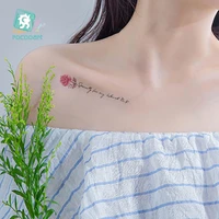 rocooart valentines day theme holiday temporary body fake tattoo on clavicle wrist hand decoration flower cats fake tattos