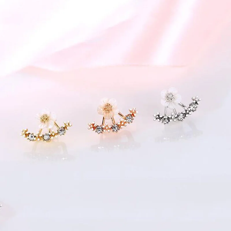 SMJEL модные корейские вишни цветок серьги гвоздики для женщин несколько персик