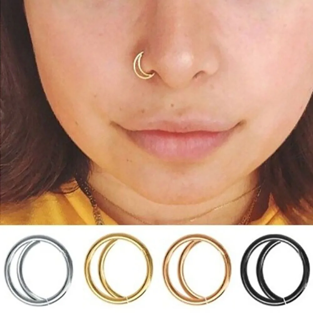 

1 Pcs Hinged Septum Clicker Segment Nose Ring Lip Ear Cartilage Ear Helix Body Piercing Jewelry Surgical Steel Ring Hoop