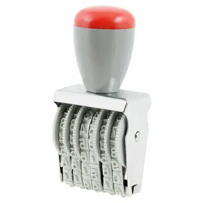 

Red Gray 6 Digits Number Numbering Numberal Stamp Machine Roller