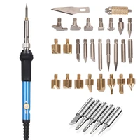 1 28 33 pcs regulated temperature electric welding soldering iron kit carving pyrography tool wood embossing burning pen set