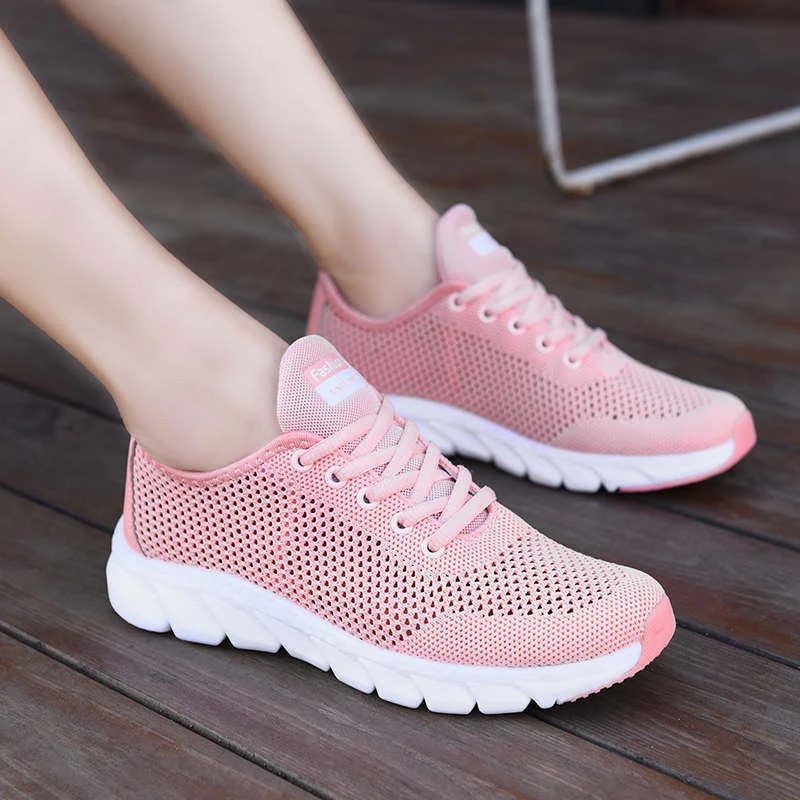 

Flying Woven Breathable Running Shoes Women's Sports Shoes Tennis Walking Mesh 2022 Summer New Style