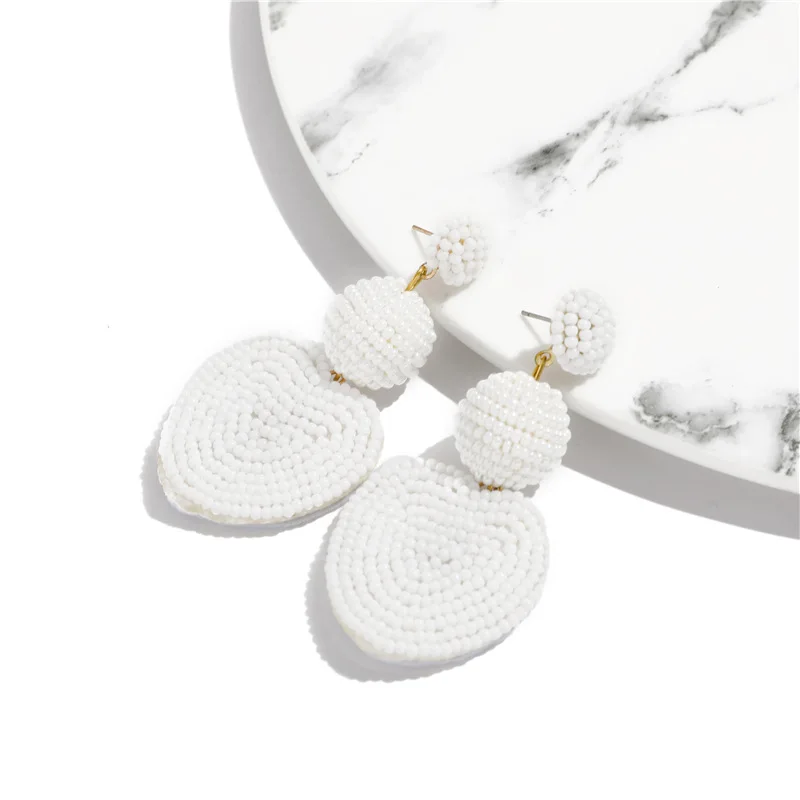 Женские серьги с бусинами из риса Яркие летние ярких цветов в европейском и