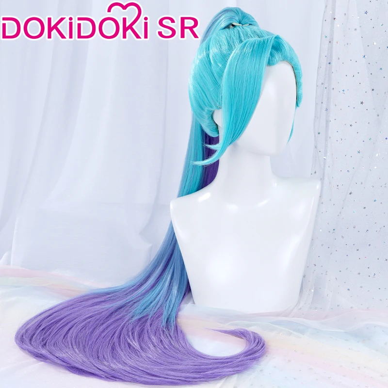 DokiDoki игровая Лига Легенд Косплей KDA Серафин длинный хвост LOL K/DA волосы парик |