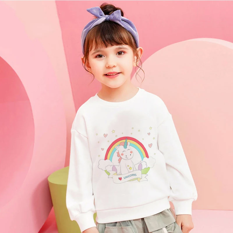 

Young Children's Baby Animation Clothing 2021 Wimter New Printed Cartoon Clothes Sweatshirt Little Boys And Girls Unicorn Ostume