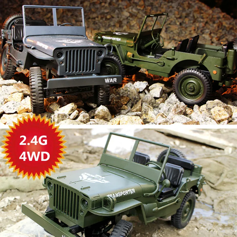 

2,4G 4WD пульт дистанционного управления RC военный грузовик со вспышкой Высокая мощность мотор модель радиоуправляемого грузовика от нагрузк...