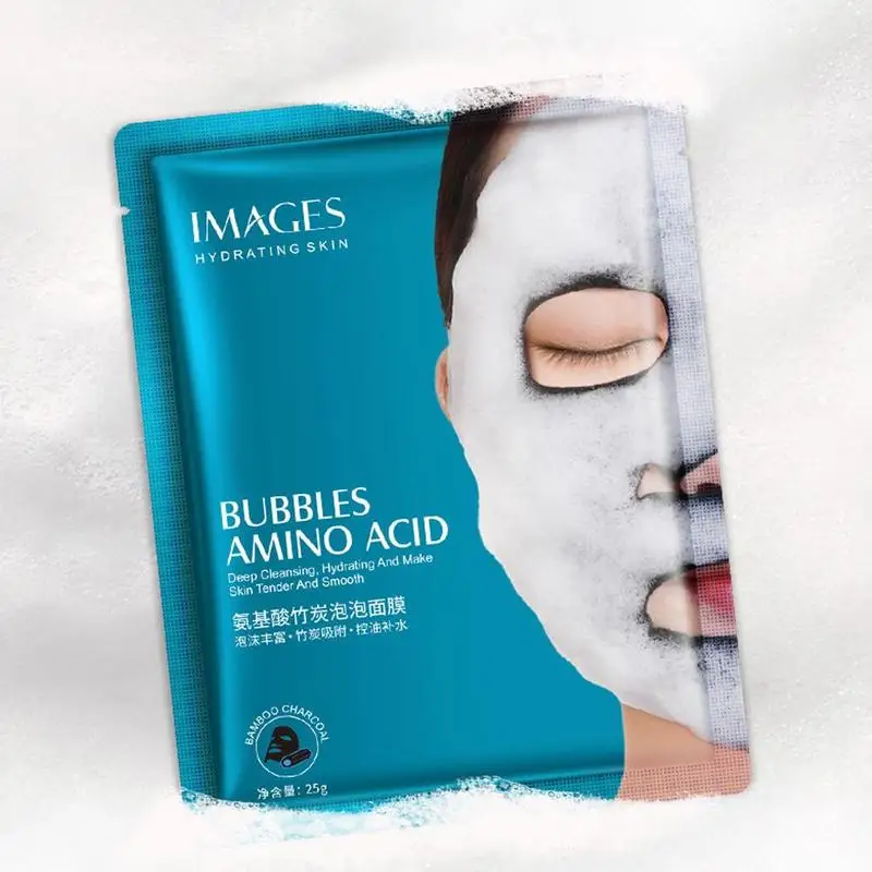 

1pcs Moisturizing Mask Amino Acid Bamboo Charcoal Bubble Skin Dirt Moisturizing Deep Mask Mask Care Pores Whitening Clean X3M3