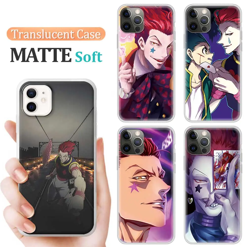 

Hisoka HxH Anime Collages Translucent Matte Case for iPhone 11 12 Pro X XR XS Max 7 8 6 6S Plus SE(2020) 12 Mini 5 5S Soft Cover