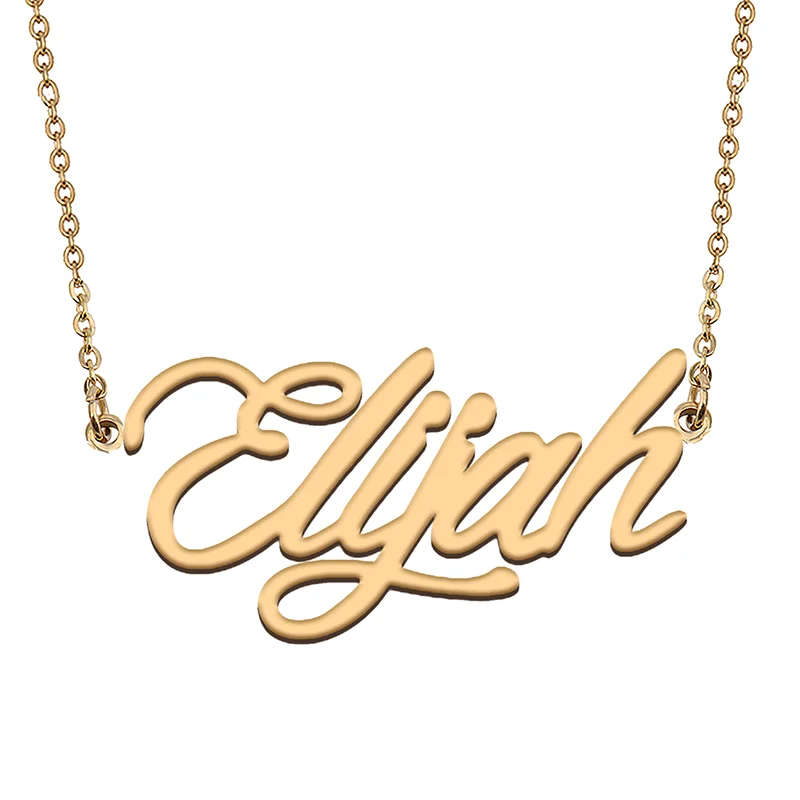 Elijah Custom Name Necklace Customized Pendant Choker Personalized Jewelry Gift for Women Girls Friend Christmas Present