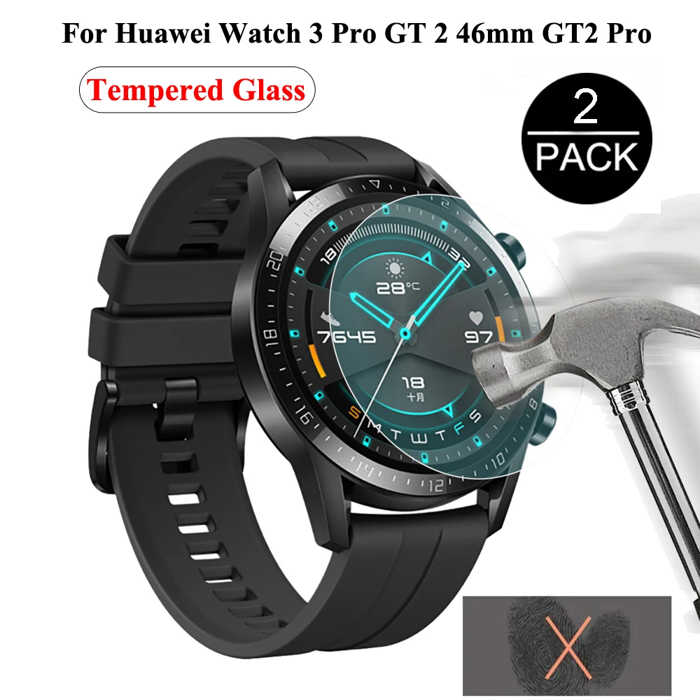 

Высококачественное закаленное стекло 9H для Huawei Watch 3 Pro GT GT2 Pro 46 мм, 2 шт., Противоударные Защитные пленки для экрана, защитная пленка, защитная ...