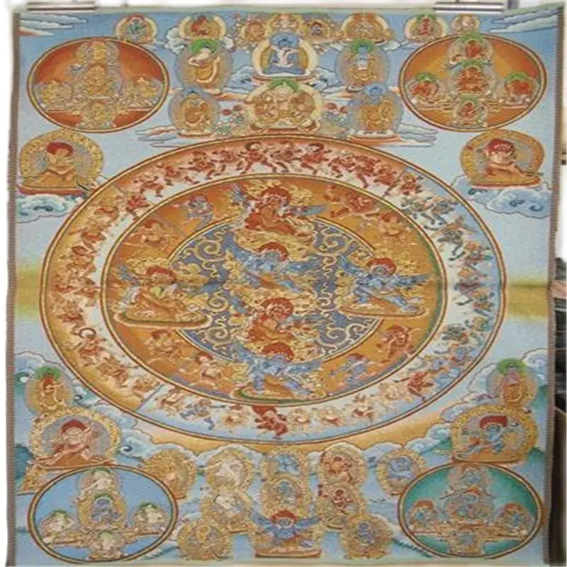 Nepal Thangka наш магазин открылся Недавно продвижение Золото Шелковый плетеный