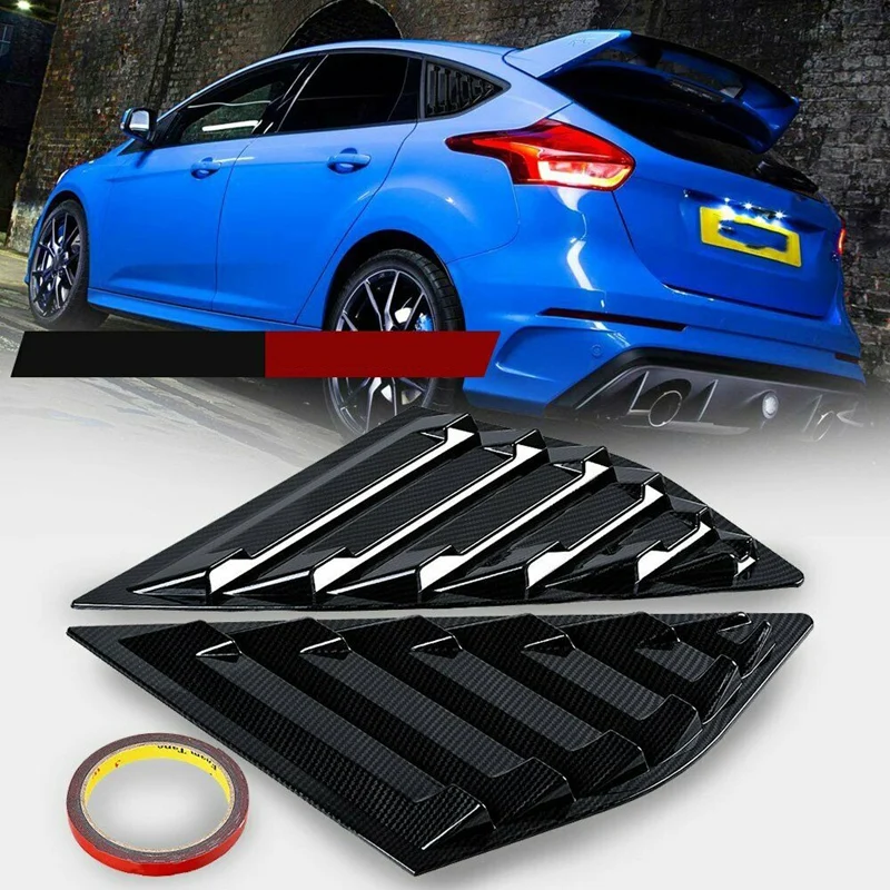 

2Pcs Car Carbon Fiber Side Quarter Window Louvers for Ford Focus MK3 -RS SE ST 2012-2018