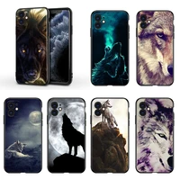 the wolf animal for apple iphone 13 12 11 mini xs xr x pro max se 2020 8 7 6 5 5s plus black silicone phone case