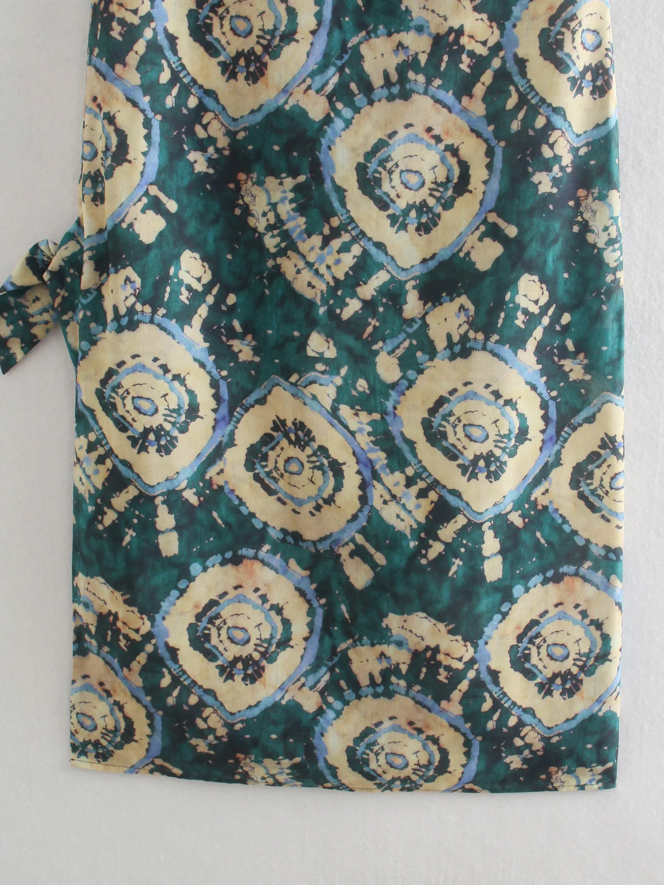 

Summer Women's Printed Round Neck Tie Long Dress Ankle Skirt