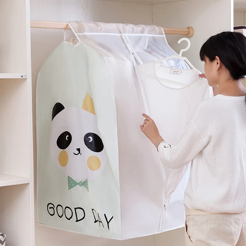 

Чехол для одежды с мультяшным принтом, пылезащитный чехол с молнией для одежды, гардероба, сумка для костюма, одежды, подвесная сумка для хра...