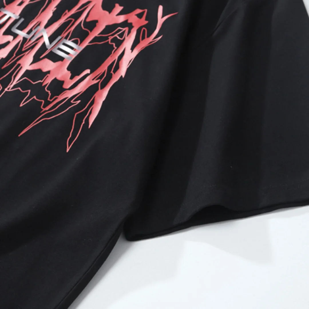 

GTDOM 2021 Summer High Street Tee Tee Loose Lettered Print Gradient Medium Length Short Sleeved Couple Casual Cotton T-shirt