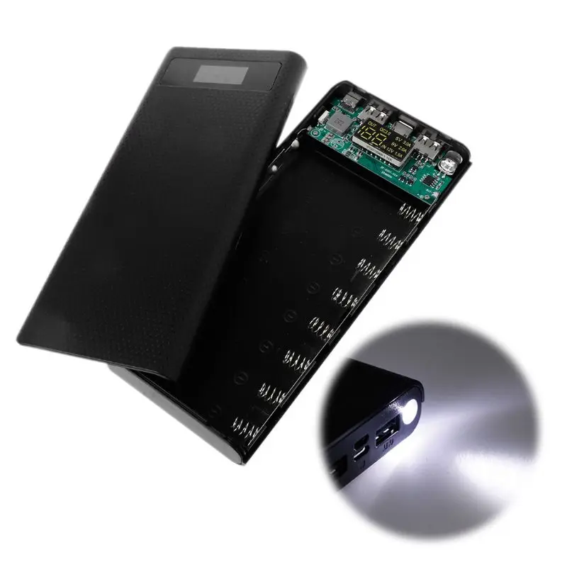 Двойной USB QC 3 0 8x18650 батарея DIY Power Bank Box зарядное устройство для iPhone Xiaomi сотовый