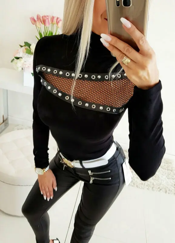 

Women Warm Long Sleeve High Neck Sweatshirts Pullover Jumper Top