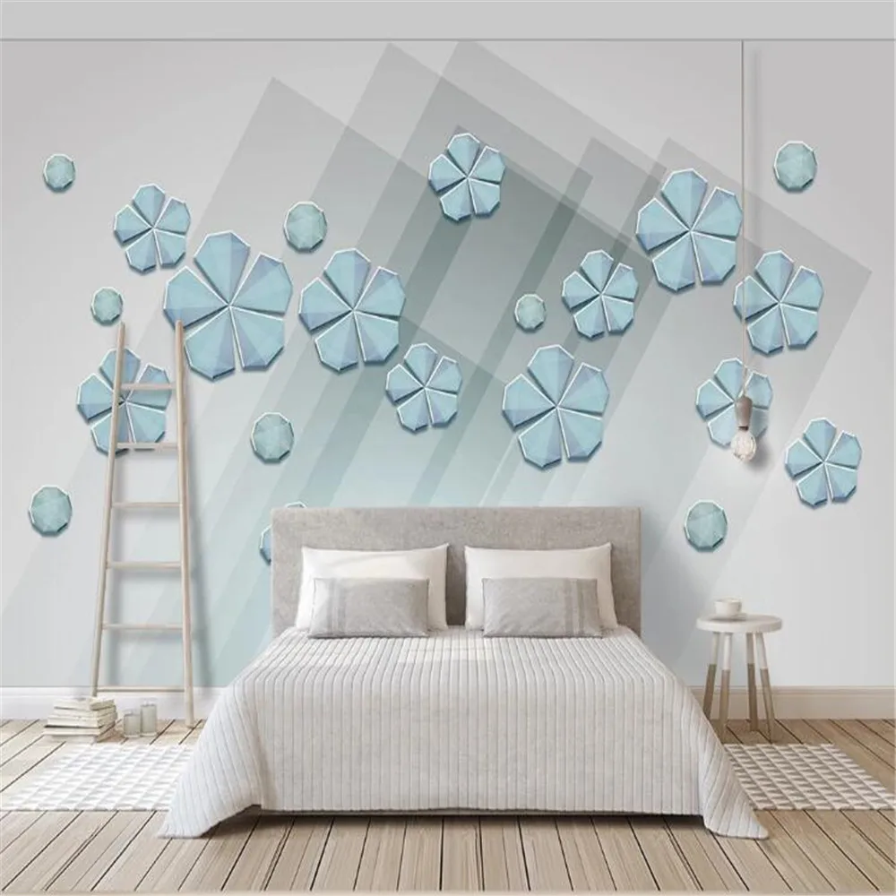 

Фабрика Milofi, пользовательские обои, настенные 3d трехмерные Алмазные цветы, геометрический фон для телевизора, настенная живопись