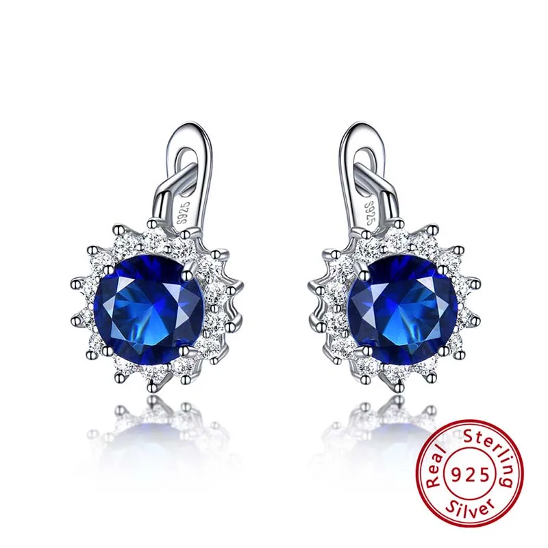 VSE04 ORSA JEWELS твердые 925 пробы серебряные серьги-кольца для женщин из настоящего сапфира роскошные женские ювелирные изделия VSE04 - Цвет камня: VSE04