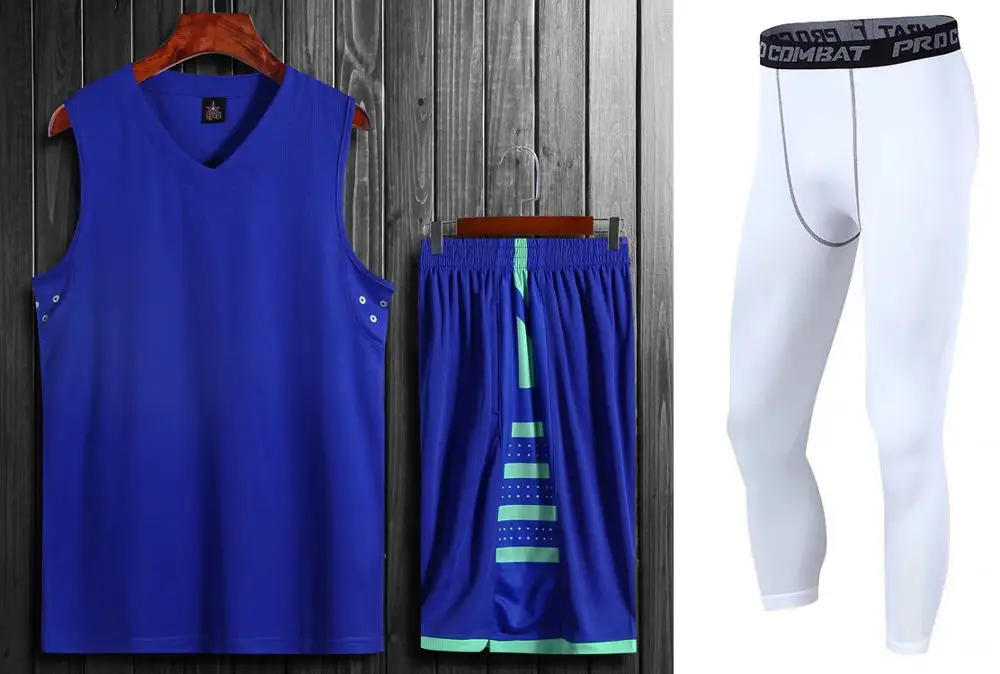 Blue And Pants Высококачественные мужские баскетбольные Трикотажные изделия с боковыми карманами спортивные штаны, дешевые студенческие спортивные костюмы для баскетбола, можно изготовить на заказ комплекты униформы - Цвет: Blue And Pants