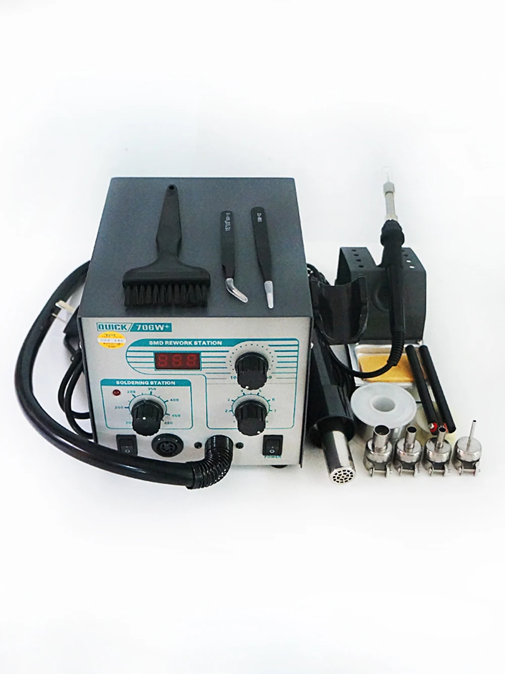 

Soldering station QUICK-706W+ tin solder ball Scraper Vacuum pen ESD tweezers brush Heated Laptop BGA stencils