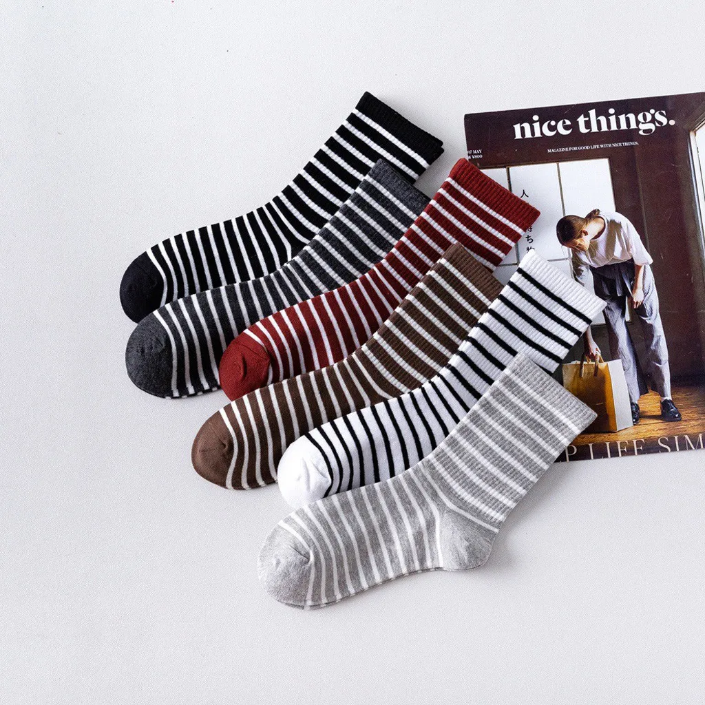 Спортивные носки для велоспорта тенниса женщин и девушек модные в полоску с