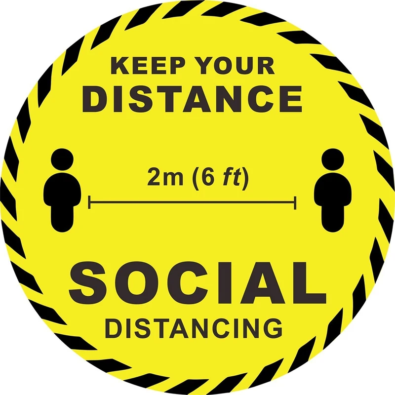 

Social Distancing Floor Decals 10 Safe Floor Sign Stickers Shopping Mall Social Distance 12-Inch Removable Stickers