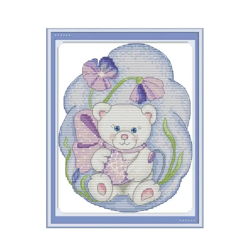 Набор для вышивки Baby bear 3 крестиком aida 14ct 11ct печать на холсте рукоделие сделай сам