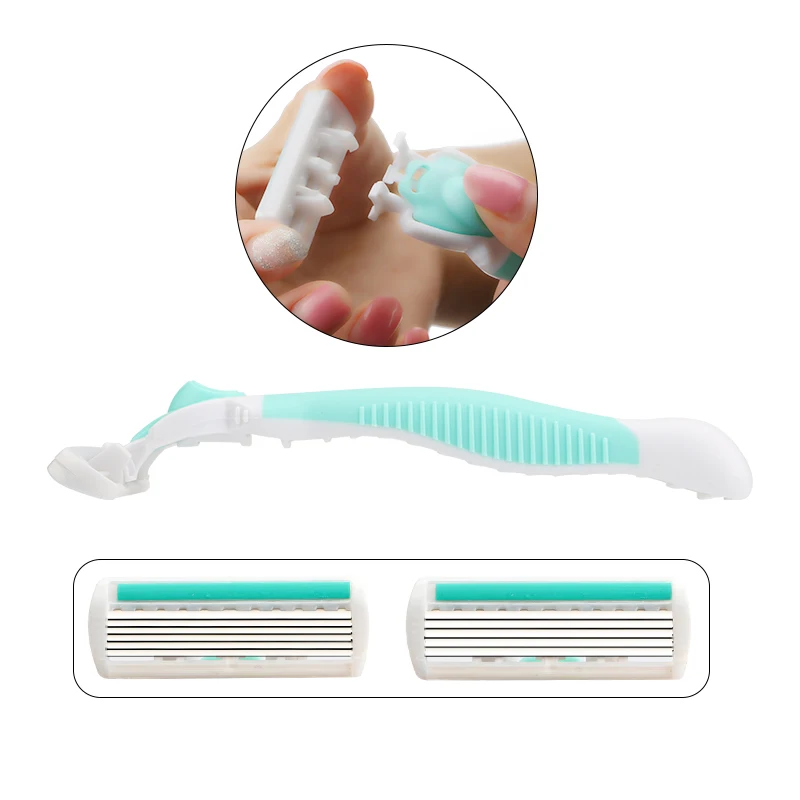 TFLYSHAVE Women 6 Layer Razor Blade Ladies System 1 Handle With 3/6/9 Cartridges Super Stainless Steel Shaver | Красота и здоровье
