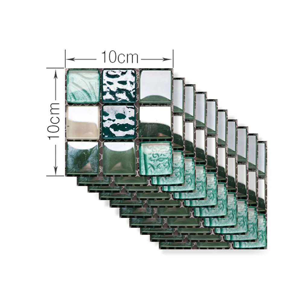 

10pcs/set 10cm Retro Pattern Floor Tiles Wall Stickers Bathroom Kitchen Self-adhesive Waterproof PVC Decals Art Mural Home Decor