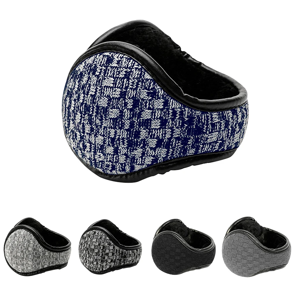 

Men Windproof Ergonomic Hiking Winter PU Leather Ear Muffs Portable Foldable Adjustable Travel Keep Warm Protection Thickened