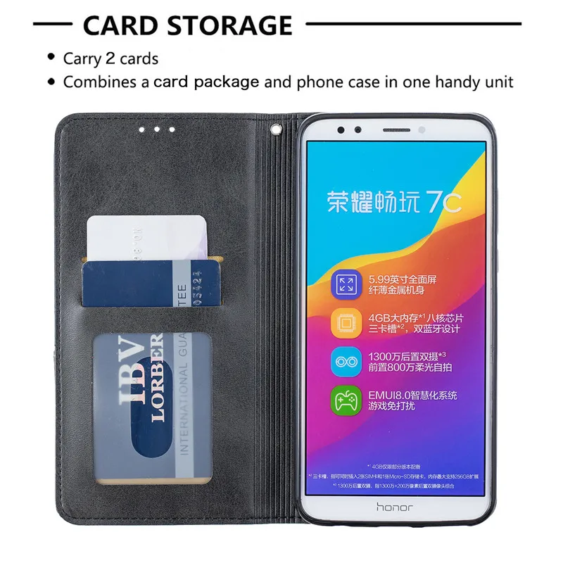honor 7c case huawei honor 7c aum l41 case magnet flip case for huawei honor 7c russian version 7a cover 5 7 leather phone case free global shipping