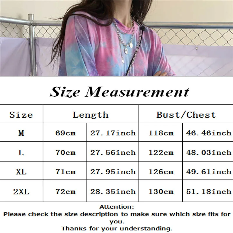 

Harajuku Tie Dye Womens Hoodies Harajuku Hip Hop Sweatshirt Loose Long Sleeve Pullovers Tops Autumn Female Plus Size Hoodie