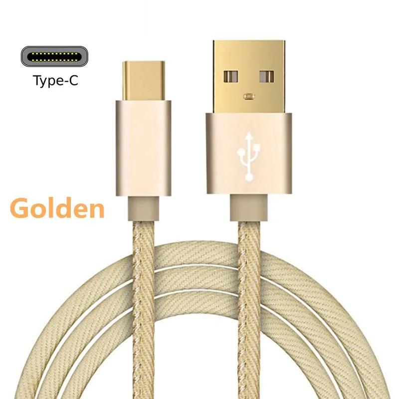 Golden Кабель usb type-C для Xiao mi Red mi Note 7 mi 9, кабель USB C для быстрой зарядки и синхронизации данных для телефона samsung Galaxy S9 Oneplus 6t type-C - Цвет: Golden