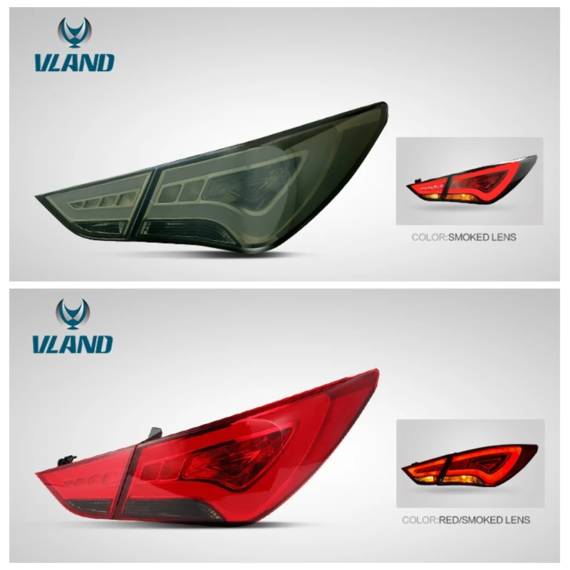 VLAND завод для автомобиля задний фонарь для SONATA СВЕТОДИОДНЫЙ Фонарь 2011 2012 с поворотным сигналом+ стоп-сигнал+ Обратный Свет